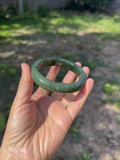 Authentic Russian Siberian Nephrite Jade Bangle 57.8mm Bracelet D111 1