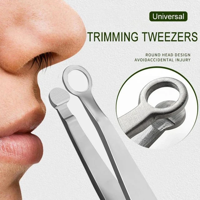 Universal Nose Hair Trimming Tweezers Steel Eyebrow Nose Cut Hair Eyebrow Clip