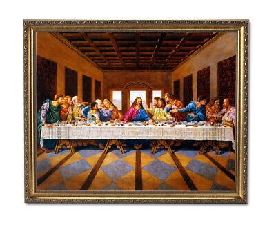 Jesus Christ The Last Supper Religious Wall Picture Gold Framed Art Print