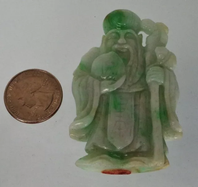 Antique Chinese Jadeite Carved Figure of Shou Lao God of Longevity PRICE REDUCED