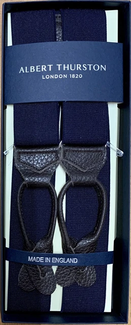 Albert Thurston Navy Blue Elastic Braces Medium [294]