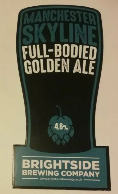 BRIGHTSIDE brewery MANCHESTER SKYLINE cask real ale beer pump clip badge front
