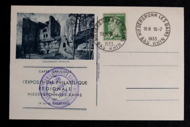 Carte Postale Exposition Philatelique Niederbronn Les Bains 14 / 16 Juillet 1933