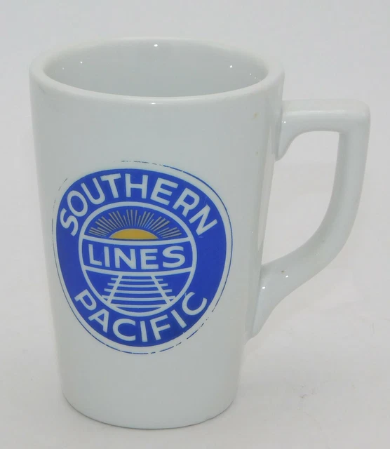 Southern Pacific Lines Coffee Mug Blue Yellow Logo Inter-American Brazil