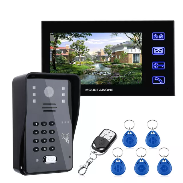 7" Video Intercom Doorbell,With Camera+RFID Password+Wireless Remote Access+Card