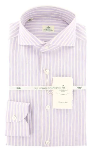 Luigi Borrelli Purple Striped Shirt - Extra Slim - (LB4160LA)