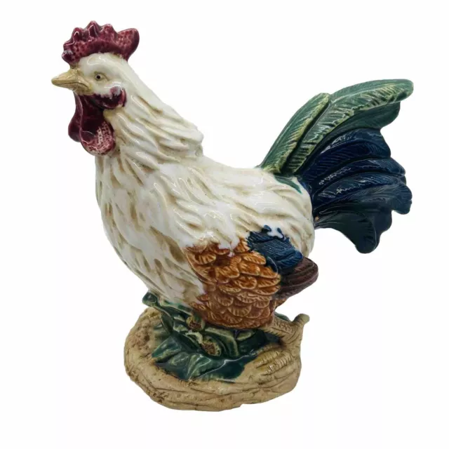 Vintage Ceramic Rooster Figurine Large Country Kitchen Farmhouse Decor 10.5”