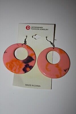 Vintage D Accessory Fashion Jewelry - Pink Earrings - Boucles D'Oreilles Roses