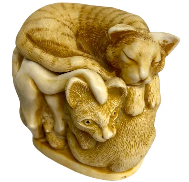 Harmony Kingdom Purrfect Friends Cats Mouse Treasure Jest Trinket Box Figurine