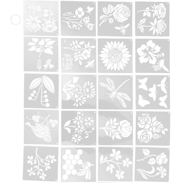 Kit De 8 Pochoirs En Plastique Motifs Gestes De Main - Pour Peinture, Dessin, Décoration