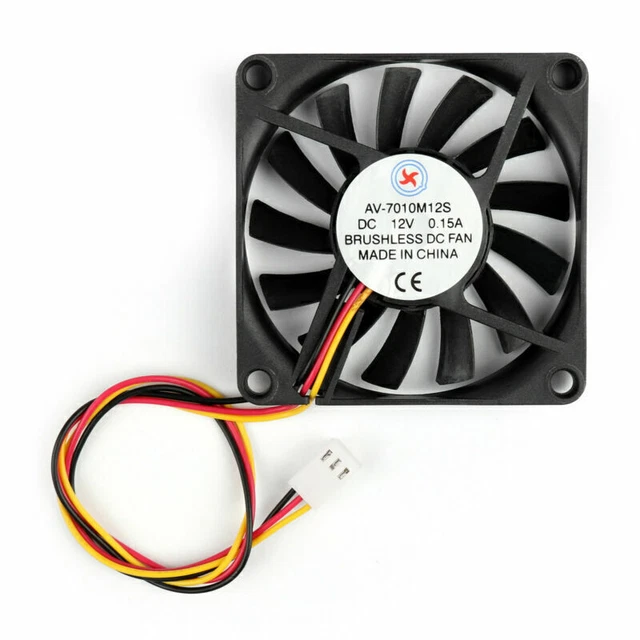 10Pcs DC Brushless Cool PC Computer Fan 12V 7010s 70x70x10mm 0.15A 3 Pin Wire 3