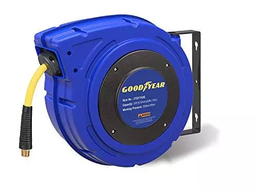 Goodyear Steel Retractable Air Compressor/Water Hose Reel Max. 300PSI (Enclosed