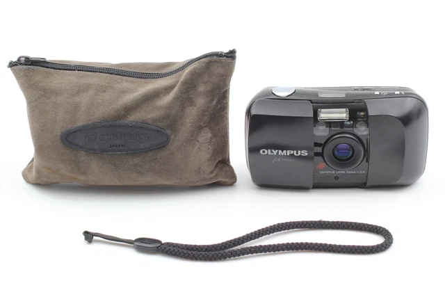 [Near MINT in Case] Olympus μ mju Point & Shoot Black 35mm Film Camera JAPAN