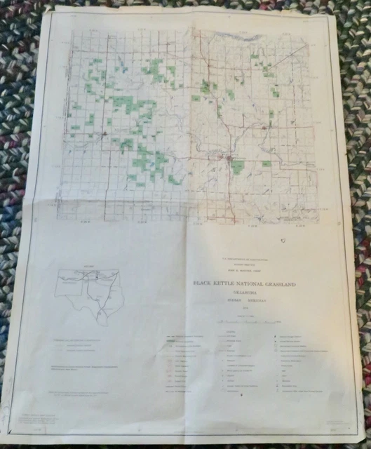 BLACK KETTLE NATIONAL Grassland topographical map Washita 1972 Cheyenne