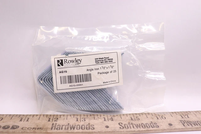 (25-Pk) Rowley Angle Iron White 1-1/2'' X 1-1/2'' AG15