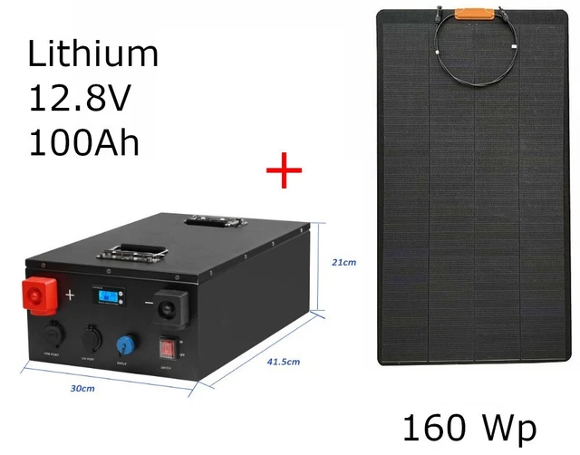 100Ah Batería LFP con 160Wp Juego de Módulo Solar Flexible