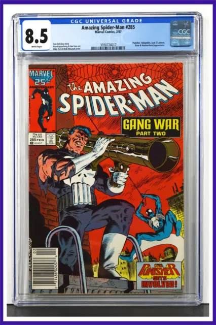 Amazing Spider-Man #285 CGC Graded 8.5 Marvel 1987 Newsstand Edition Comic Book.