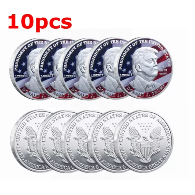 10PCS 2024 President Donald Trump EAGLE USA Flag Commemorative Coin