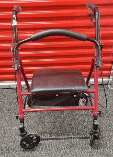Drive Medical 4-Wheel Rollator Walker With Seat & Removable Back Support  New