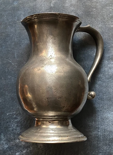 Grand Vase Soliflore En étain - Etain Du Manoir Paris - Fabrication Française - Gris