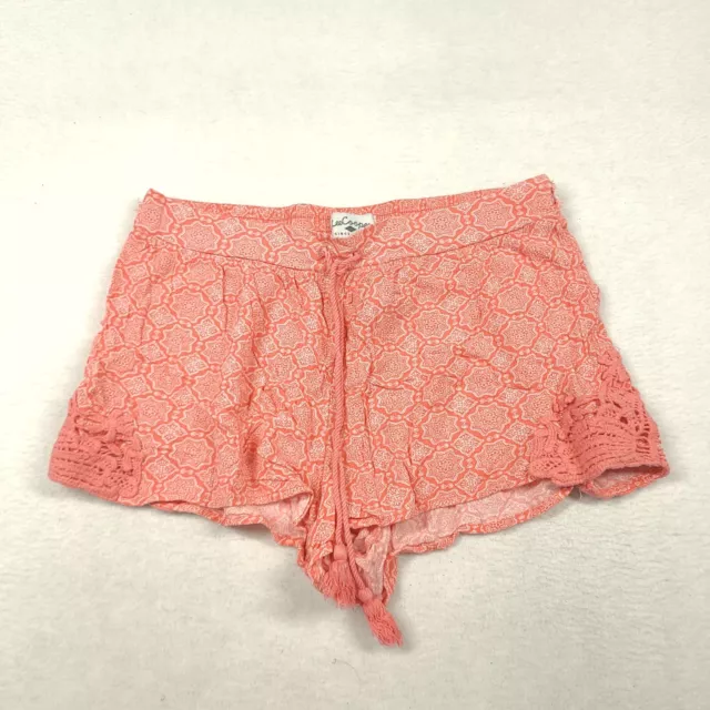 Lee Cooper Pink Shorts Relaxed Drawstring Beach Lounge Size 10 Viscose Cotton
