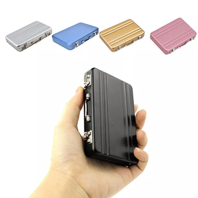 Business Card Holder Case Creative Metal Suitcase Box ID Name Credit Card Holder 3