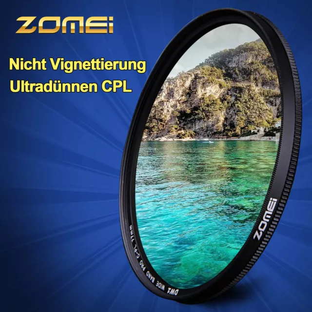 Zomei 72mm Ultradünnen AGC Optisches Glas PRO CPL Polfilter Objektive Filter