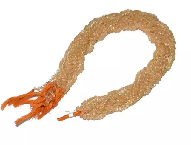 Natürlich Handgemacht Citrin Edelstein 13 " Lose Strand 4-5 Rondell Facettiert