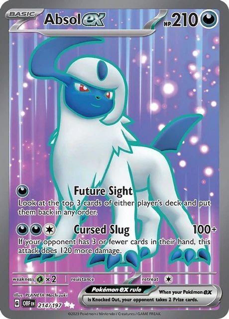 Absol ex - 214/197 - Pokemon Obsidian Flames Full Art Ultra Rare Card NM