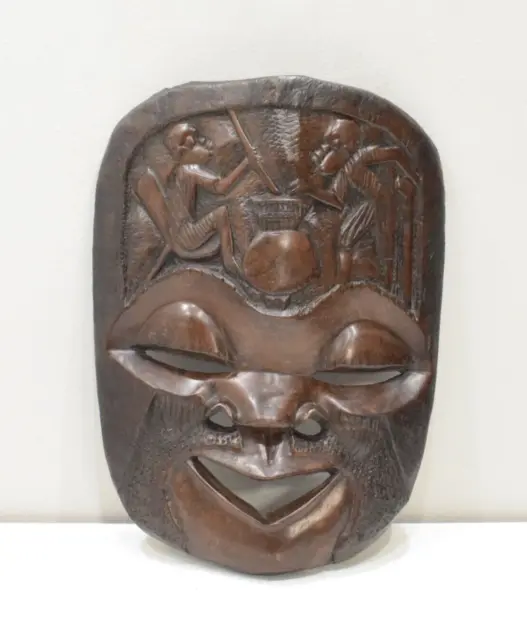 African Mask Ebony Carved Malawi Mask
