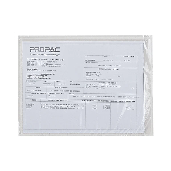 Sachets Pac-List Porte-Documents Neutres 16 X 11 CM Int A4 Plié En 4 1000 Pcs