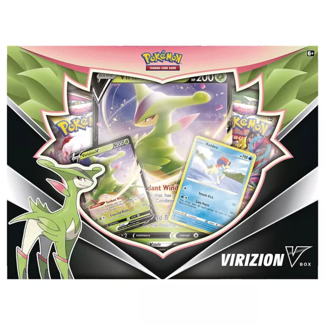 Pokemon TCG: Virizion V Sammlung Verpackung 4 Booster Packs Promos Brandneu Ovp
