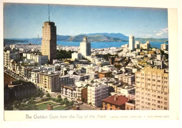 The Golden Gate from the Top of the mark Hotel Mark Hopkins SF Postcard