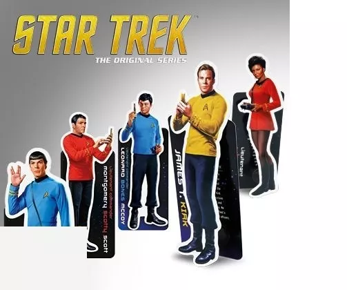 Star Trek Magnetic BOOKMARKS CaptaIn James T Kirk Spock Scotty Bones McCoy Uhura