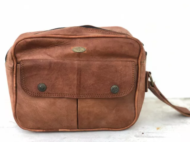 Men's Vintage Rustic Leather Travel Toiletry Bag Shaving Dopp Kit Shaving Case