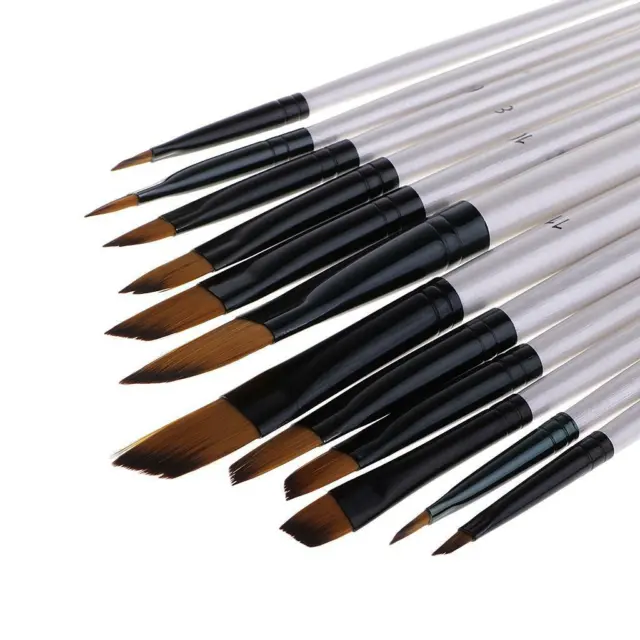 12 pezzi di pennelli per pittura ad olio acrilici professionali per artisti + 6