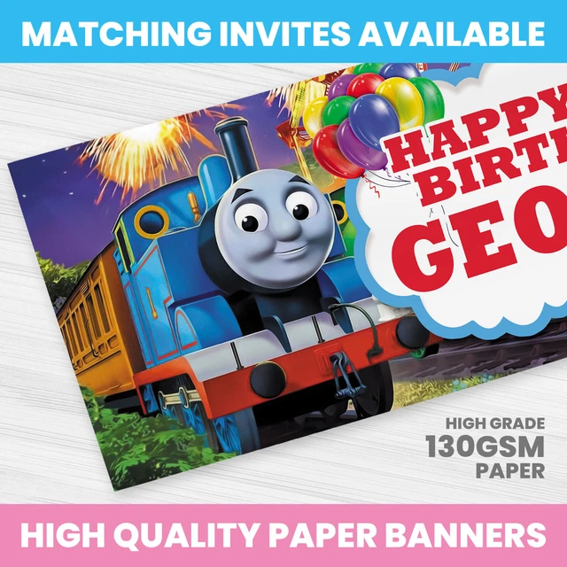 THOMAS THE TANK Engine Birthday Banner Personalised Any Name Party ...
