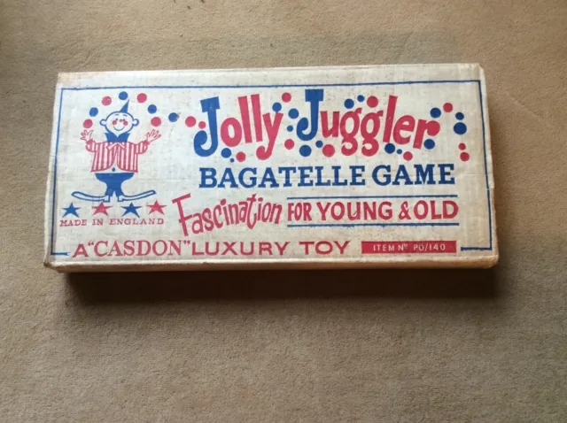 Vintage Boxed Casdon Jolly Juggler Circus Bagatelle Pin Ball Game