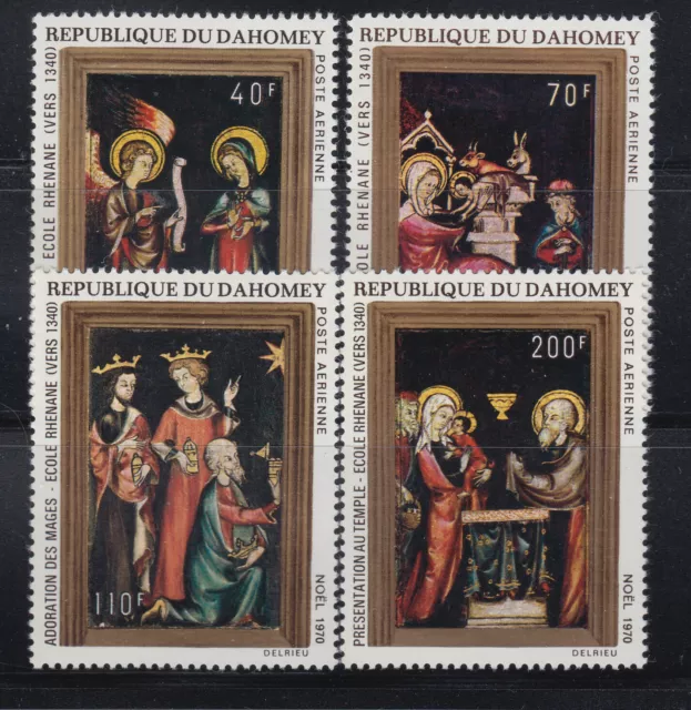 Dahomey 1970 Christmas Paintings Sc C132-C135 Mint Never Hinged