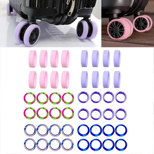 Caster Wheel Protection 8X LUGGAGE CASTER Shoes Wheel Luggage Color Wheel Protection Cover ...