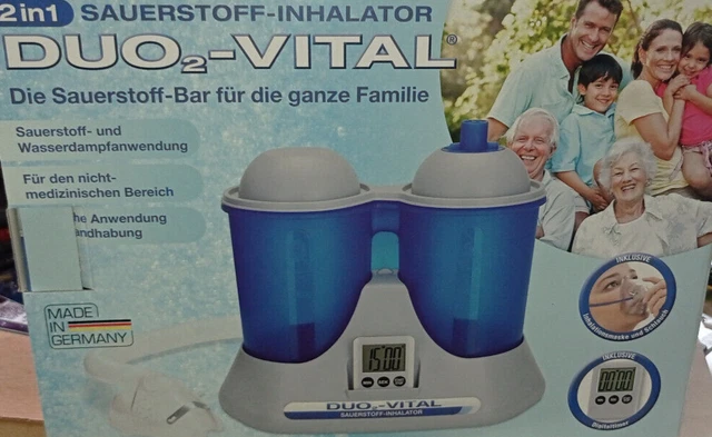 La barra de oxígeno para toda la familia - inhalador de oxígeno 2 en 1 DUO2 Vital