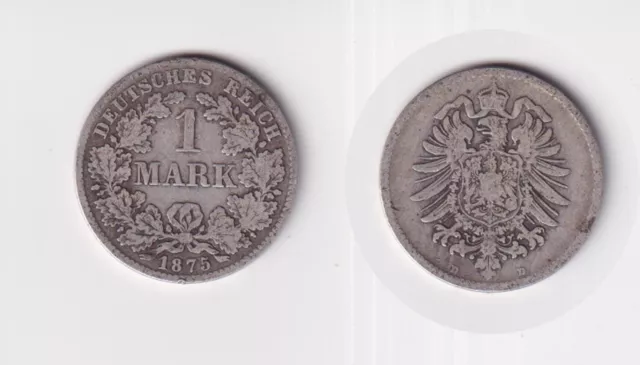 Silbermünze Kaiserreich 1 Mark 1875 D Jäger Nr. 9 /2