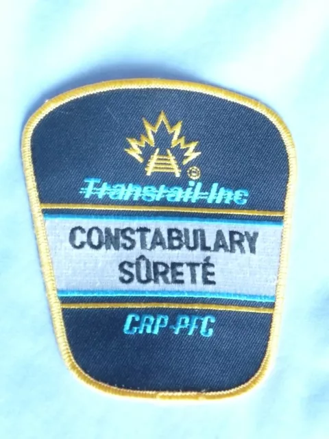 Transrail Canadian Railway Railroad Police Constabulary Obselete Uniform Patch