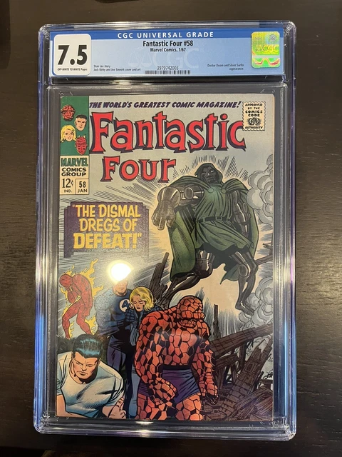 Fantastic Four #58 🌟 CGC 7.5 🌟 DOCTOR DOOM + Silver Surfer App! Dr Marvel 1967