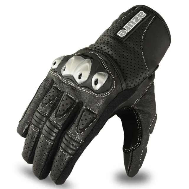 Motocross Gloves Racing Off Road Enduro MotorBike TPU Knuckle Leather Black, M-1