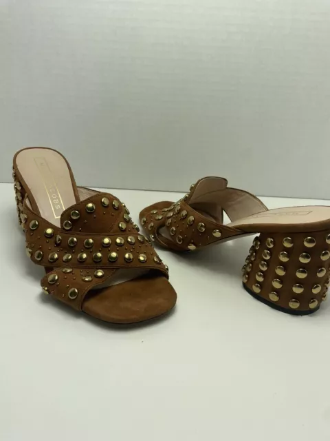 Marc Jacobs Women's Aurora Studded Mule Heeled Sandals Size 38 Pre Owned