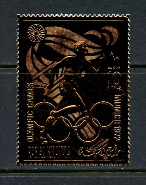 G177 Ras Al Khaima 1972 Olympiques Feuille D'Or 1v. MNH