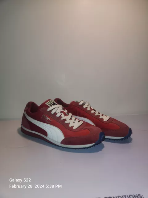 Size 11 Vintage Style PUMA Whirlwind Classic Red sport Lifestyle leather Sneaker