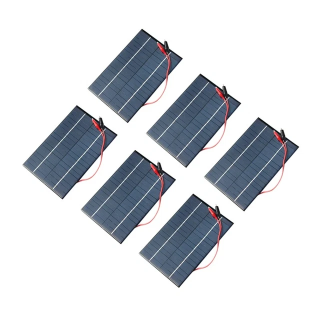 6X 4.2W 18V Solar Cell Polycrystalline Solar Panel+Crocodile Clip for Charg T8Y2