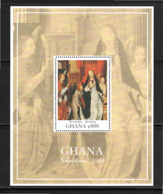 FT208 Ghana 1991 SC#1366 Mint NH Souvenir Sheet of Annunciation by Hans Memling